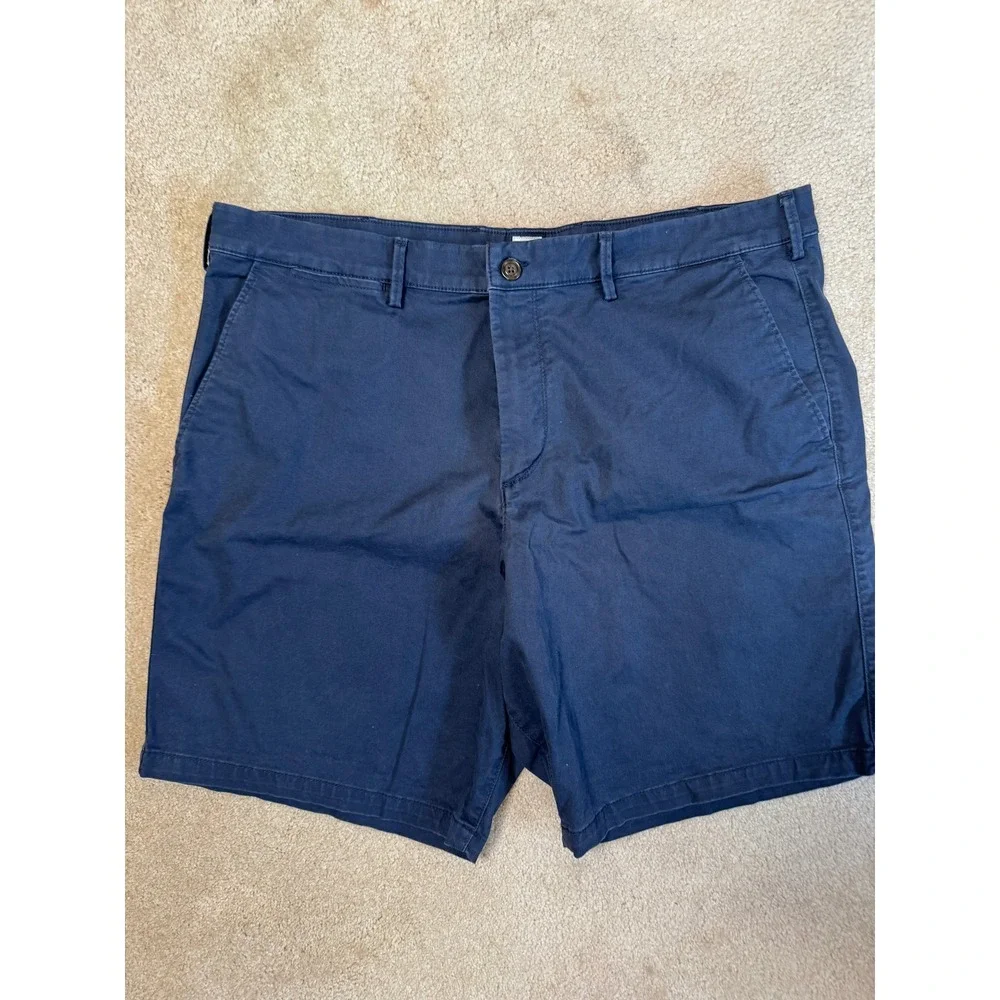 Gap Mens Essential Khaki Shorts Navy Blue Stretch Cotton Chino Size 40 8 Inseam
